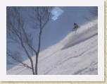 15April05 - Andy * Blue bird day, 20cm of fresh snow, hanging out with your mates all day, photo of you riding through some trees, worth more than a stupid VISA card that's for sure. * 640 x 480 * (113KB)